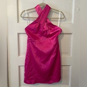 Superdown hot pink silk mini dress. Size M.